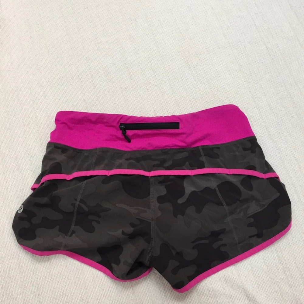LULULEMON Paris Pink Camo Speed Shorts - Picture 2 of 6